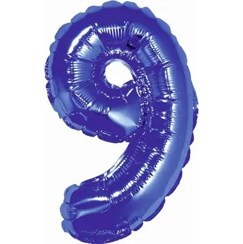 Balónek Fóliový balónek GoDan číslice 9 modrý 35 cm