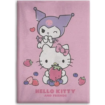 Dětská deka HELLO KITTY KUROMI fleecová deka přehoz 100x140