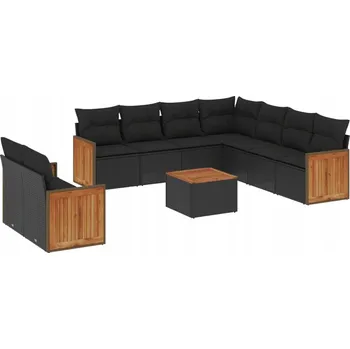 Modulární zahradní nábytek z PE ratanu, černý, rozměry: 62x62x69 cm