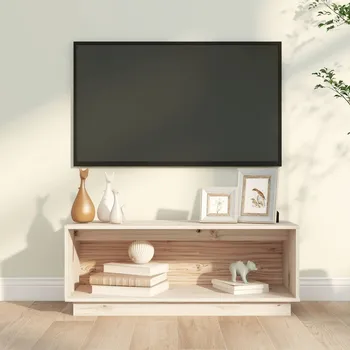 Televizní stolek vidaXL TV skříňka 90 x 35 x 35 cm masivní borové dřevo [813829] Barva: Přírodní