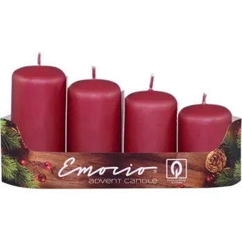 Svíčka Svíčky adventní Stupně 4ksprůměr 40mm - bordo