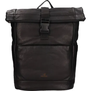Městský batoh Rolovací kožený batoh Mustang Falko - černá