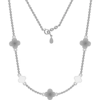 Náhrdelník Argento 92085 Stříbrný náhrdelník - čtyřlístek, délka 43 až 46 cm