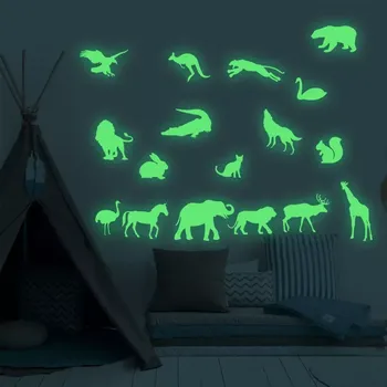 Samolepící dekorace Svíticí samolepky na zeď – SADA č.2 9 ZVÍŘAT (SAM6)