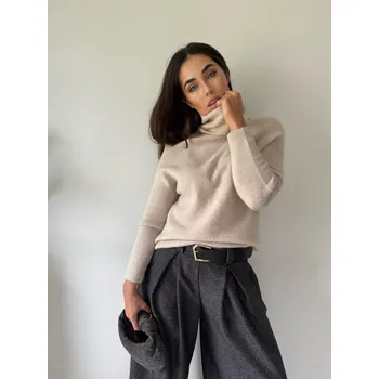 Dámský svetr Mishel Svetr alpaka s rolákem krémová Velikost: UNI
