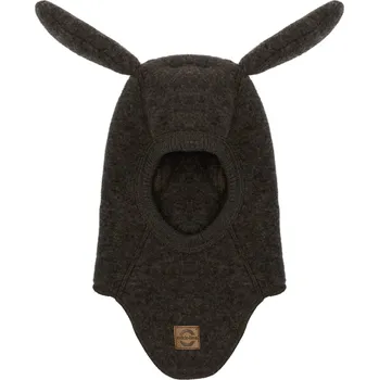 Kukla MIKK-LINE Merino kukla dětská s oušky Mikk Line - hnědá Dark Brown Melange Velikost: 47-50cm (vel 86/92)