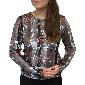 Dámská halenka Halenka Kepa style hnědo-oranžová do gumičky velikosti Kepa: XL