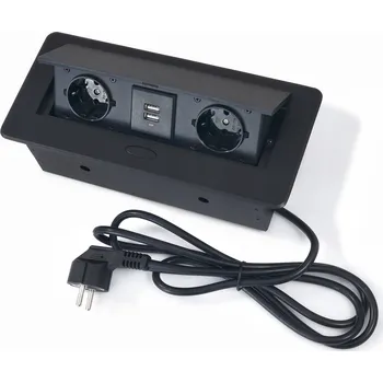 Elektrická zásuvka Elektrická Zásuvka, stolní USB Koloreno černá