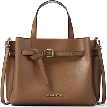 Michael Kors kožená kabelka Emilia medium hnědá