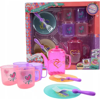 Doplněk pro panenku SADA NÁDOBÍ NA ČAJ PRO PANENKY, ČAJNÍK, KÁVOVÝ SERVIS PRO DĚTI