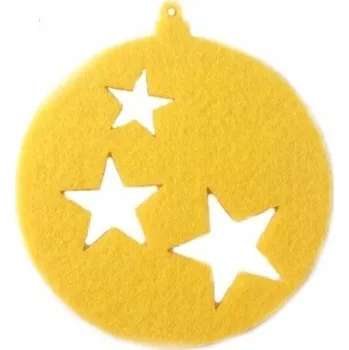 Vánoční dekorace Vánoční Koule z Filcu na vánoční stromeček, plstěné vánoční ozdoby, 8 x 8 cm, 10 kusů, žlutá barva