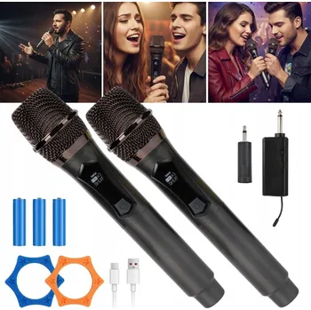 Mikrofon SADA BEZDRÁTOVÝCH MIKROFONŮ 3 BATERIE PO 600MAH BEZDRÁTOVÝ MIKROFON