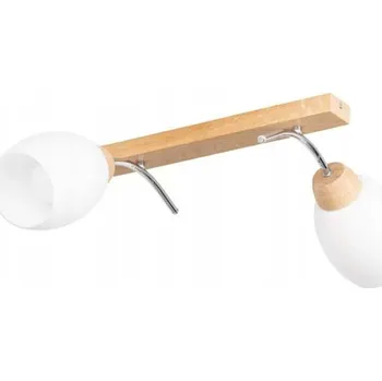 Skaja Stropní Svítidlo 2xE27 Max.40W Dub Olejovaný/ bílé Skleněné stínidlo