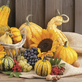 Papírový ubrousek Ubrousky "Podzimní ovoce", MAKI, 33 cm, 20 ks