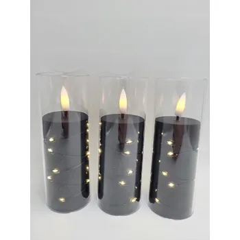 Svíčka LED svíčka s páskem v tubě Elektrická vložka Hřbitovní Svíčka LED dioda 15 cm