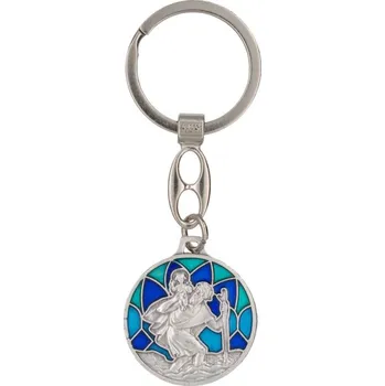 PŘÍVĚSEK NA KLÍČE se Svatým Kryštofem. Vitráž