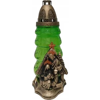 Svíčka Hřbitovní Svíčka s aplikací zlatého betlému 27 cm