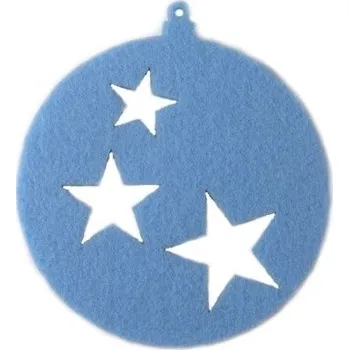 Vánoční dekorace Vánoční Koule z Filcu na stromeček vánoční ozdoby filcové 8x8cm 10 kusů modrá