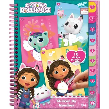 kreativní sada Gábinin Kouzelný Domek Vybarvování podle čísel, samolepková omalovánka Totum