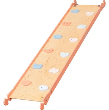 Dřevěná hračka Montessori Furniture Dřevěná oboustranná rampa s lezeckými kameny Large – Pastel