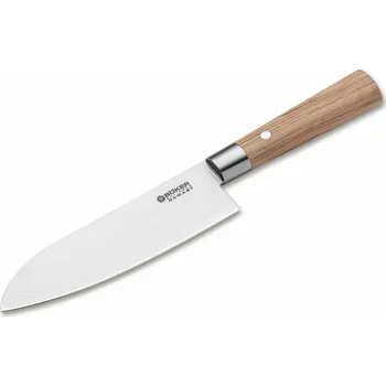 Kuchyňský nůž Böker Manufaktur Solingen 130437DAM Santoku damaškový nůž 17,2 cm hnědá
