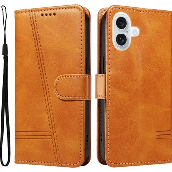 Pouzdro na mobilní telefon T-Shape knížkové pouzdro na iPhone 17 - hnědé