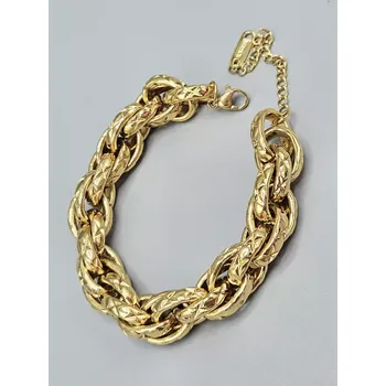 Náramek Ocelový náramek Velká oka zlaté provedení