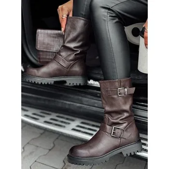 Dámské kozačky Dámské krátké kozačky WORKENNA hnědé