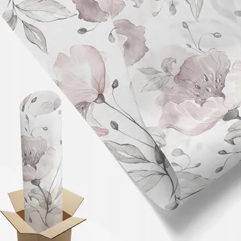 Obraz Fólie Vitrážová Mléčná pro Dekoraci Oken 50x146 cm Růžové Listy