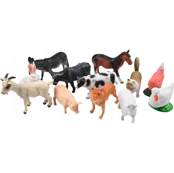 Figurka SADA FIGUREK 12 KS DOMÁCÍ FARMA ZVÍŘÁTKA: KACHNA, KŮŇ, PES