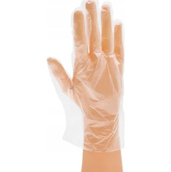 Pracovní rukavice Fóliové rukavice na jedno použití HDPE trhací - pevné rukavice 100 ks