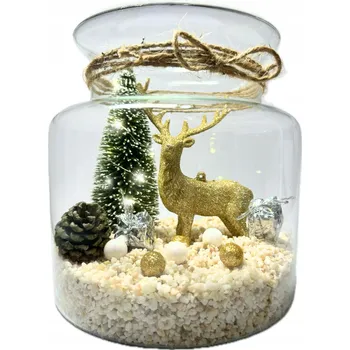 Obraz Les ve sklenici 19 x 19 cm vánoční