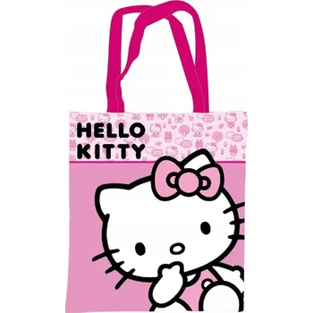 Nákupní taška Plátěná taška Hello Kitty Pink, nákupní taška 44 cm
