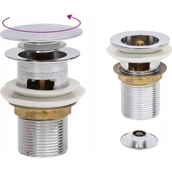 Sifon Přepadová zátka klik-klak, chromová, 6,4x6,4x9,1