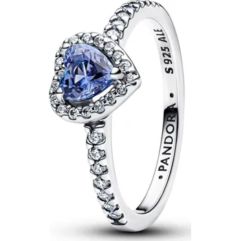Prsten PANDORA Prsten vyvýšené modré srdce 50