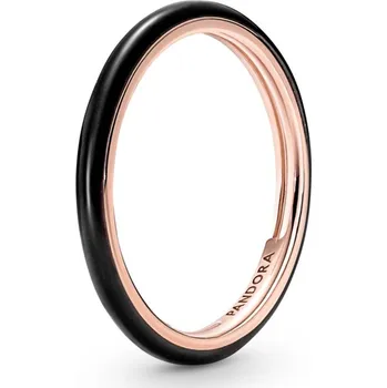 Prsten PANDORA prsten z černého smaltu Pandora ME 48