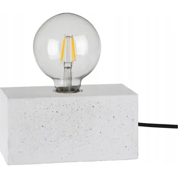 Lampička Robustní Dvojitá Stolní Lampa 1xE27 Max.25W Bílá Beton/Černý Kabel PVC