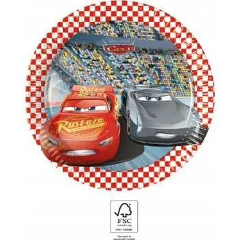 Talíř Papírové talířky Auta Cars 8 kusů Narozeniny