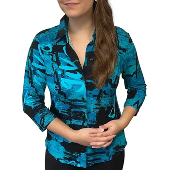 Pánská košile Košile Sabatti černá s tyrkysovým vzorem Velikosti Sabatti: 52