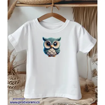 Dětská móda Trička s potiskem Tričko s potiskem, dětské, SOVA háčkovaná, 1 ks zvolte VELIKOST textilu ZDE:: 9/10 let Beagle