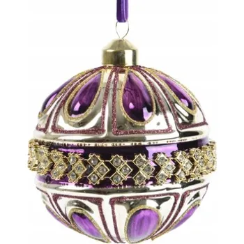 Vánoční dekorace Vánoční Koule vánoční skleněná velká 10 cm zdobená mix barev 1 ks