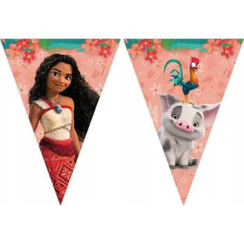 Papírový banner Girlanda Vlaječky VAIANA 2 Moana II Disney Narozeniny 230 cm
