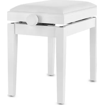 Klávesový nástroj GEWA Klavírní stolička Deluxe Vinyl - bílý mat, sedák bílá koženka