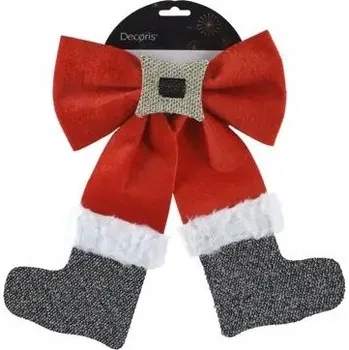 Vánoční dekorace Mašle červená, ozdoba na boty Mikuláše, 49x70 cm