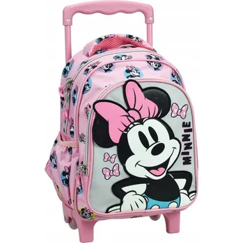 Školní batoh Školní batoh Disney Minnie Pretty in Pink na kolečkách, taška 30 cm