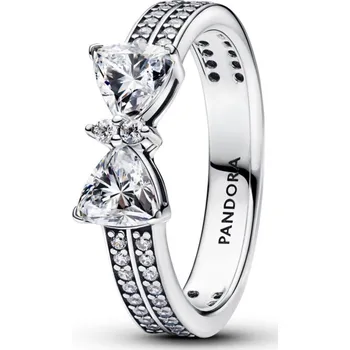 Prsten PANDORA dvouřadý prsten Třpytivá mašlička
