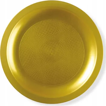 Talíř Zlaté plastové dezertní talíře mělké 10 ks do myčky