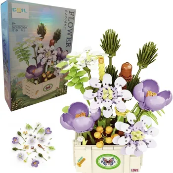 ostatní stavebnice Lebula Stavebnice set kytice květin v květináči 519 el. h