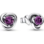 PANDORA náušnice Fialový kruh věčnosti