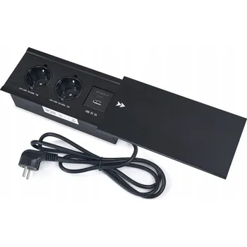 Elektrická zásuvka Elektrická Zásuvka , USB na pracovní desku, Koloreno černá